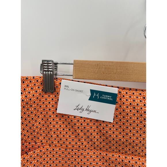 Lady Hagen Skirt Women XXL NWT Navette Orange Multi 17" Tummy Control Mini Skort - Picture 4 of 9